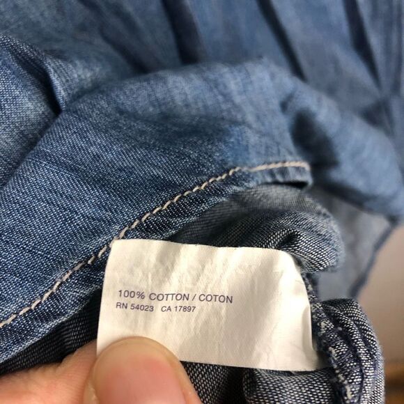 Gap FACTORY Denim Long Sleeve Shirt Tunic Sz M - Picture 4 of 5